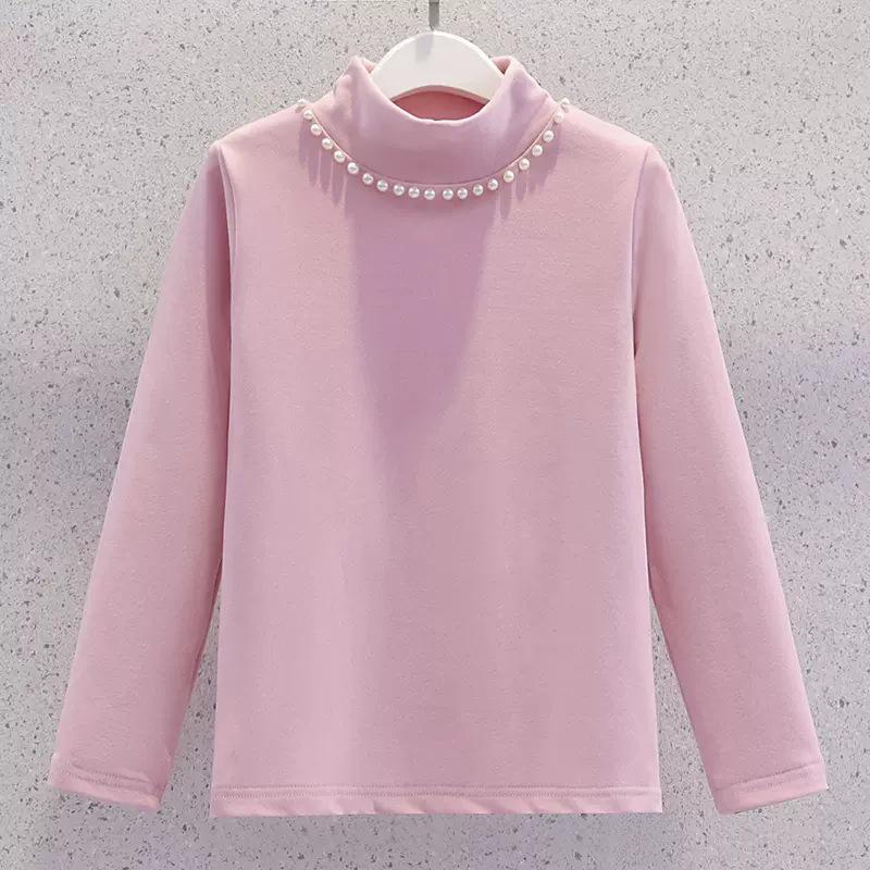 Girls' Fashionable Thickened Turtleneck Shirt - Perfect for Autumn and Winter