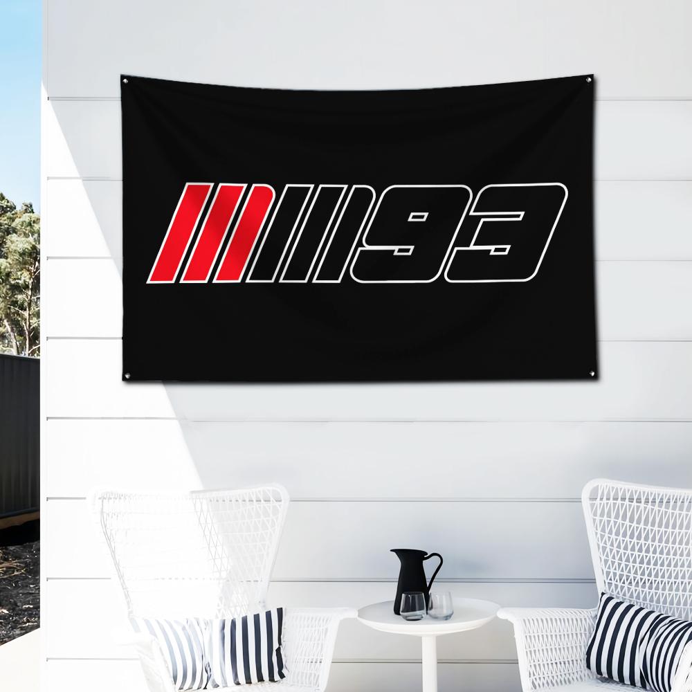 Hot Sale Moto Marquez Marc 93 Flag Polyester Digital Printing Banner For Garage Wall Art Out Door Decoration Car Club Tapestry