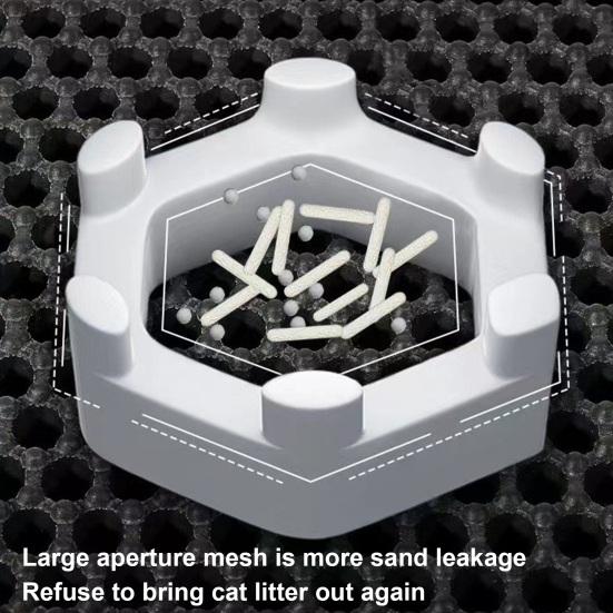 Коврик для кошачьего туалета, сотовый двухслойный самоочищающийся коврик для туалета, противоскользящий, легко чистящийся, удобный коврик для защиты лап