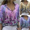 Summer Flower Printed Shirt Fashion Long Sleeve Turn Down Collar Tops Vintage Single Breasted Blouse Casual Clothes