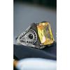 Цитрин Камень Мужское кольцо из стерлингового серебра 925 пробы