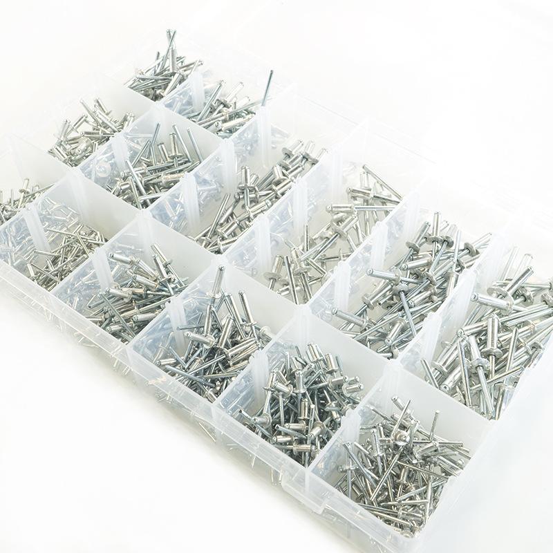 Набор алюминиевых вытяжных заклепок, 620 шт. - Доступно 14 размеров, включая вытяжные заклепки диаметром 1/8", 3/16", 3/32", 5/32"