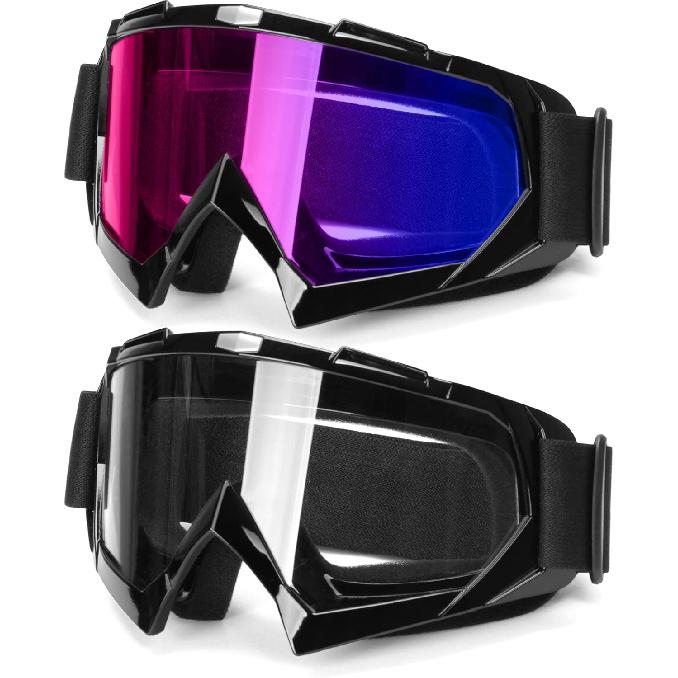 ATV Googles, Dirt Bike Goggles For Men Women, UV 400 Anti-Scratch Fog Dustproof For Adults Youth Kids