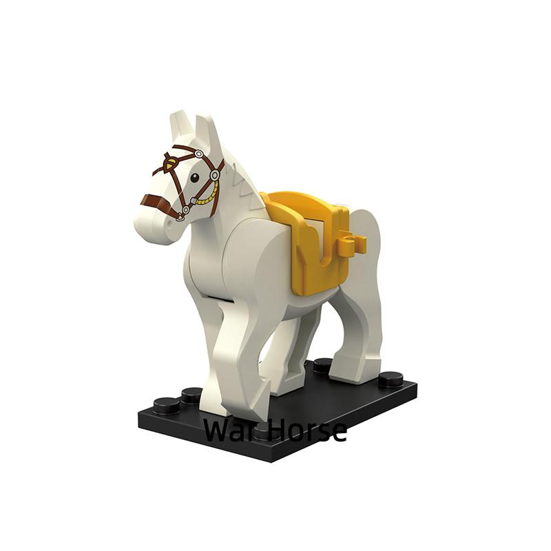 Коричневый Белый Черный Серый Древний Боевой Конь Модель Блоки MOC Кирпичи Набор Подарки Игрушки Для Детей XP1007-XP1016
