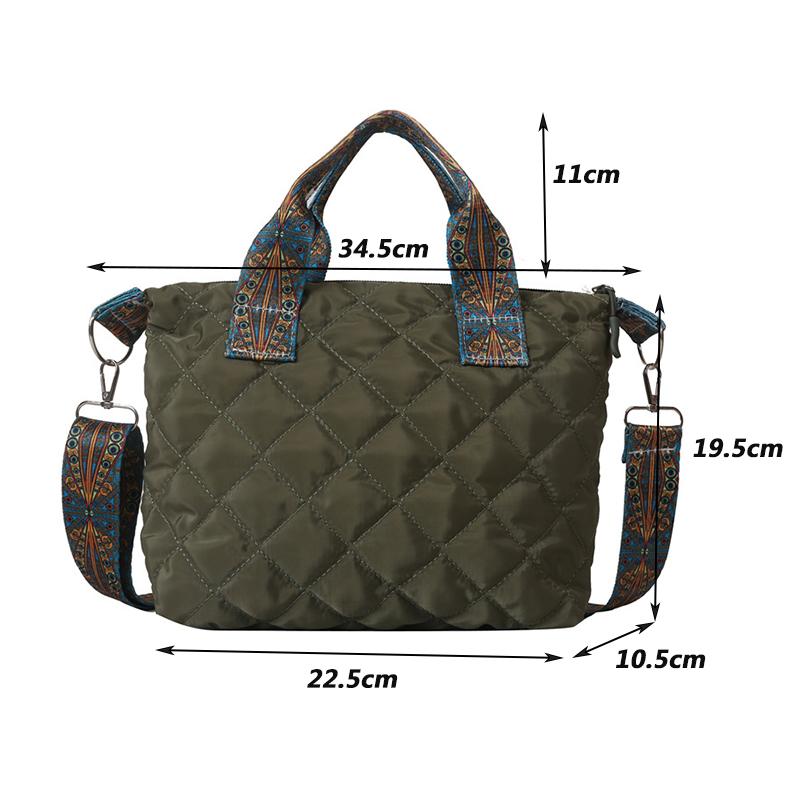 Yogodlns Design Lingge Quilted Padded Large Tote Nylon Women Handbags Luxury Design Shoulder Crossbody Bags Shopper Bag