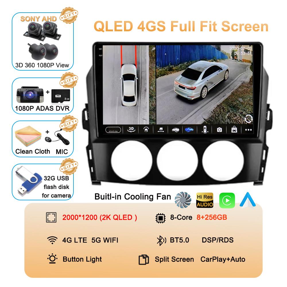 Для Mazda MX-5 MX5 III 3 NC Miata 2008-2015 Android 14 Carplay Auto Автомобильная магнитола Мультимедийный видеоплеер GPS Стерео 2din Головное устройство