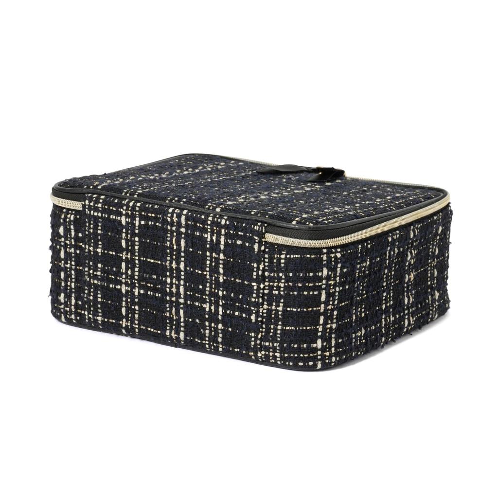 Francfranc Tweed Vanity Makeup Black Bag,