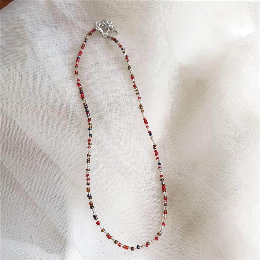 Винтажное цветное ожерелье из бисера, ожерелье из радужного бисера в стиле «девушка-ветер», богемное цветное ожерелье