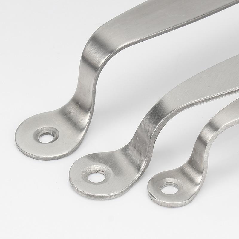 2Pcs/Pack Stainless Steel DIY Garage Silver Handle 4/5/6 Inch Door Lock Furniture Bow-shaped Knob Hardware Pull