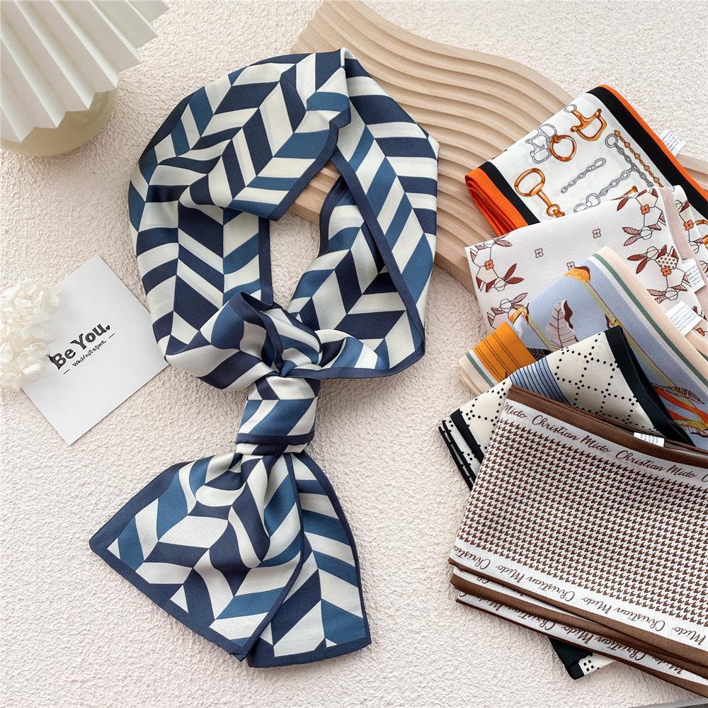 New Scarves Silk Scarves Women'S Spring And Autumn Season Long Decorative Professional Scarves Summer Thin Styles Paired With Shirts Stylish