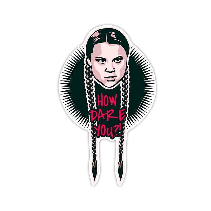 J124# Автомобильная наклейка «Как ты смеешь!» Грета Тунберг автомобильный Стайлинг виниловая наклейка на оконный бампер водонепроницаемые автомобильные аксессуары