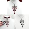 Gothic Vampire Cross Necklace With Alloy Pendant For Women Fashion Accessory