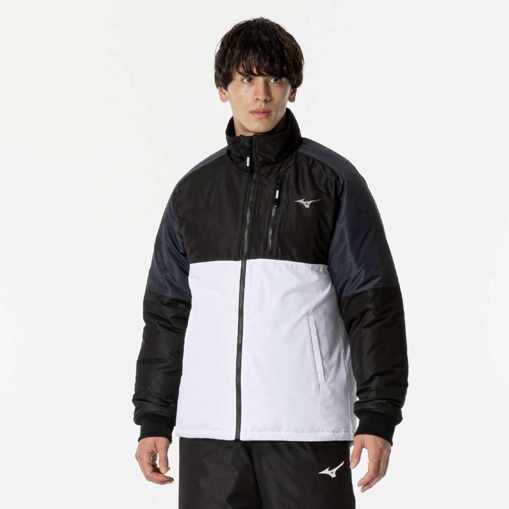 Куртка для тенниса с наполнителем, водоотталкивающая, стандартный силуэт 62MEB505, черный x белый [Mizuno]