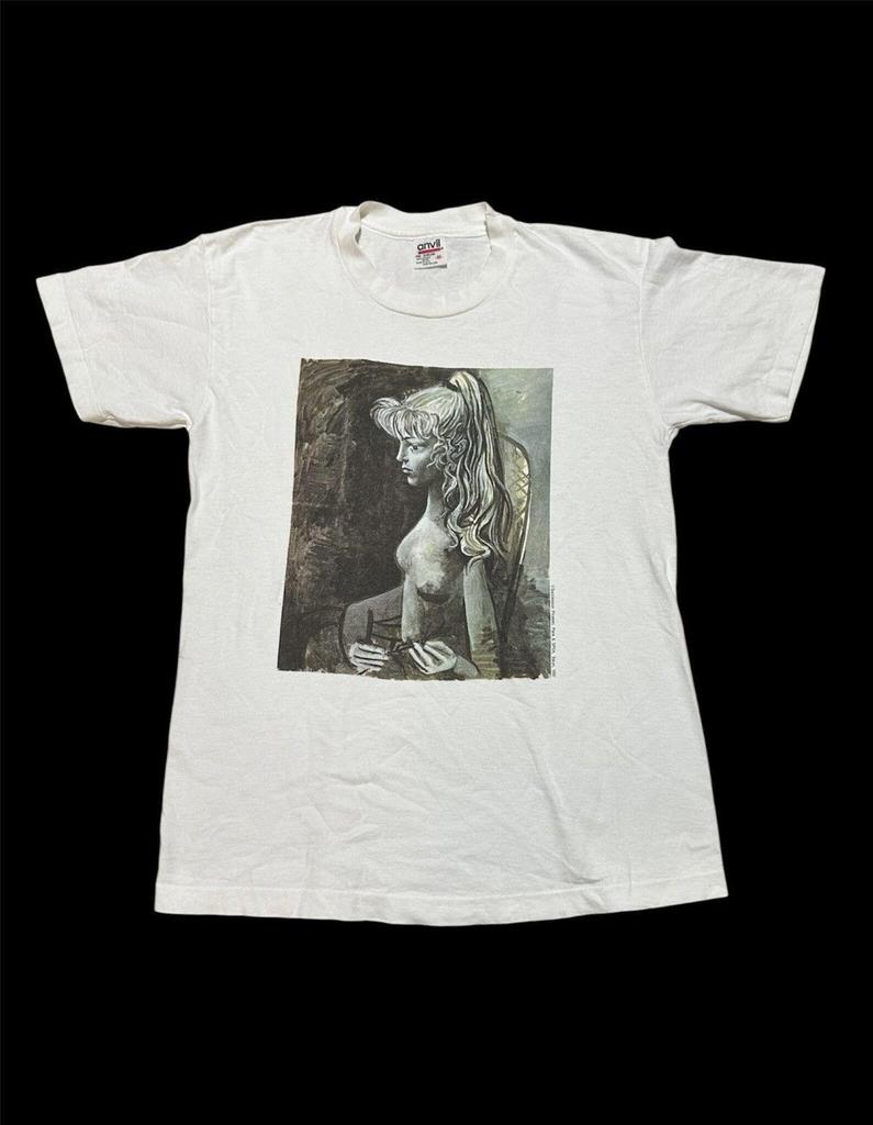 Vtg 90s Pablo Picasso art sylvette au fauteuil tee