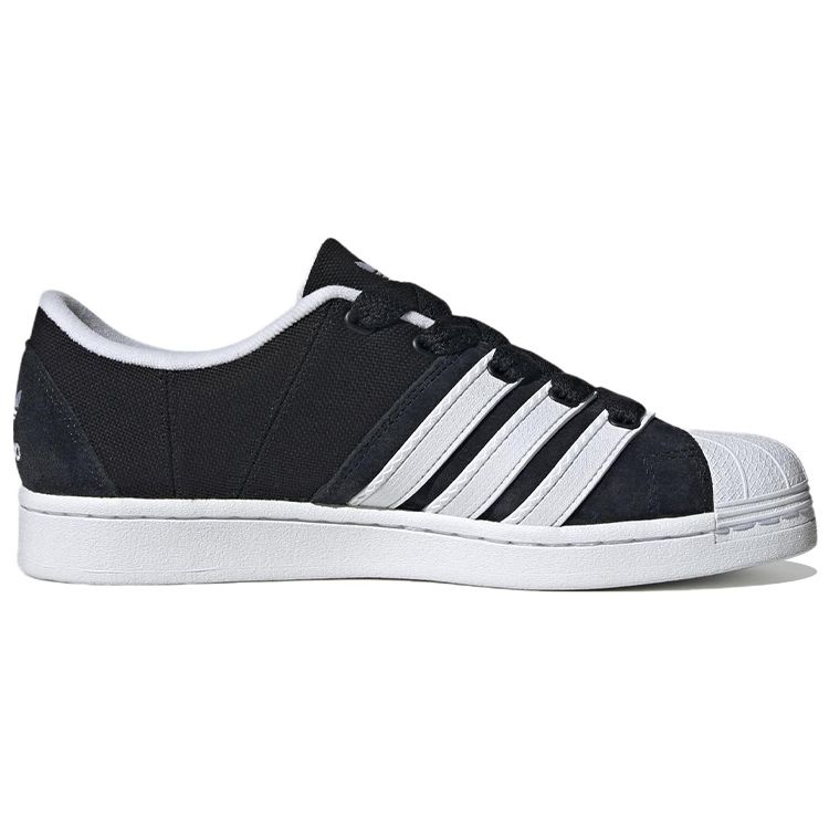 Adidas Superstar Supermodified Black White - Black Heel Unisex Sneakers Core-Black Cloud-White H03739