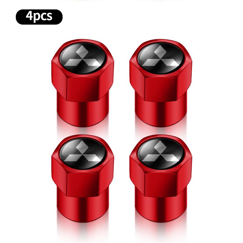 cxlqbm1 4pcs Car Wheel Air Valve Stem Cover Caps For MITSUBISHI Lancer EX 10 Lancer X Outlander ASX Colt Pajero Sport Car Accessories