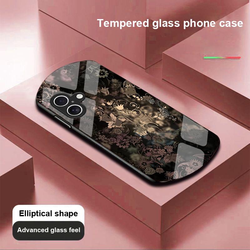 Красочный Цветочный Тотем Для Apple IPhone 16 11 13 15 14 Pro Max 12 Mini 7 8 Plus XR XS Чехол для телефона из закаленного стекла эллиптической формы