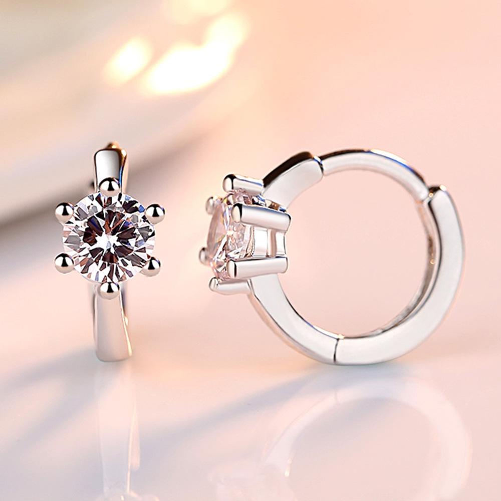 Weihua Women's Eight Hearts & Arrows Korean Six-Claw Round Fashion Earrings.