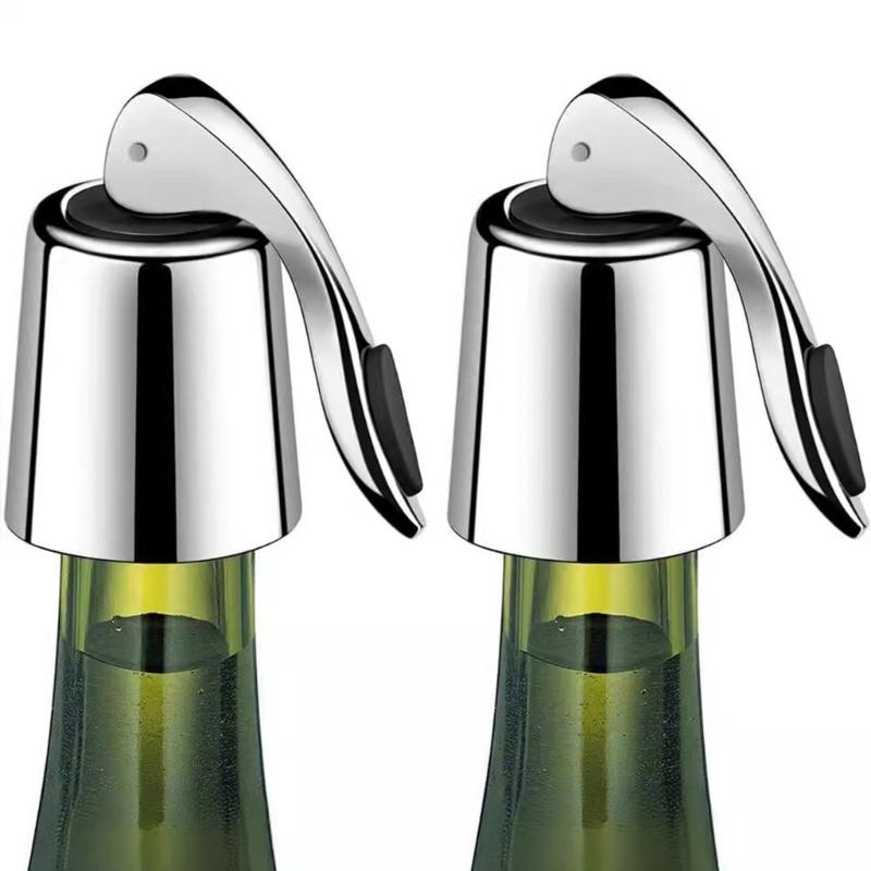 Stainless Steels Wine Bottle Stoppers Reusable Vacuum Leakproof Bottle Plugs Kitchen Tool Wine Preservations Sealing Plugs