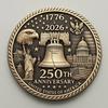 Юшэн Сувенирная монета к 250-летию США Двусторонняя чеканка Памятный значок, посвященный истории Соединенных Штатов Круглая металлическая коллекция Патриотическое украшение