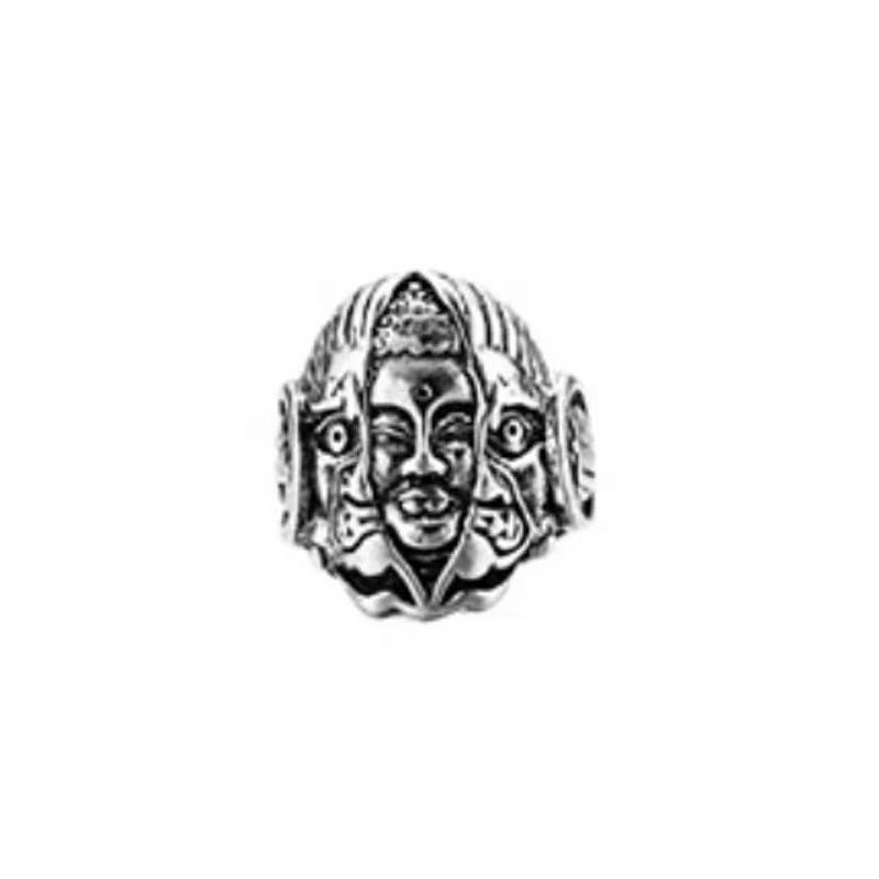 Винтажное трендовое мужское кольцо из сплава в европейском и американском стиле в стиле панк-хип-хоп с черепом и головой волка, аксессуары для пальцев, ювелирные изделия