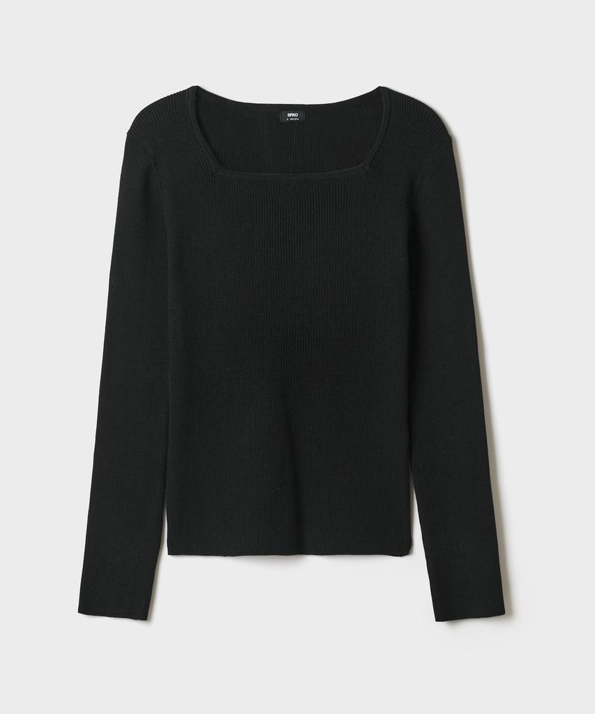 SPAO [Мягкая пряжа] Женский квадратный вырез Вязаный_Spkwg49W02
