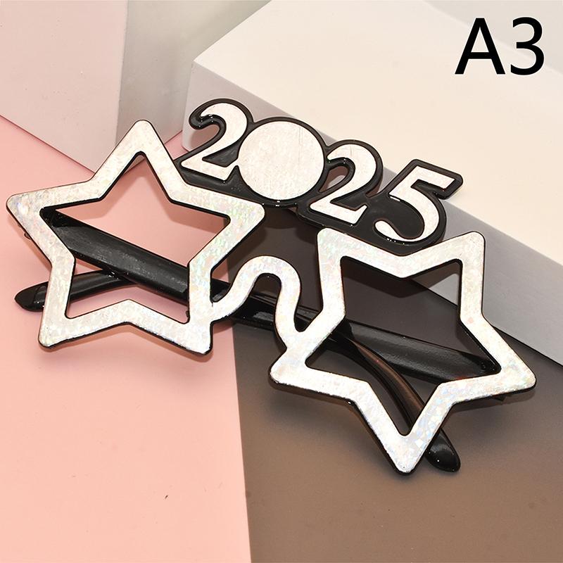 2025 Очки для вечеринки по случаю Нового года Украшения для глаз Пластиковые реквизиты Солнцезащитные очки Реквизит для фотосъемки Рождественские украшения Забавные очки