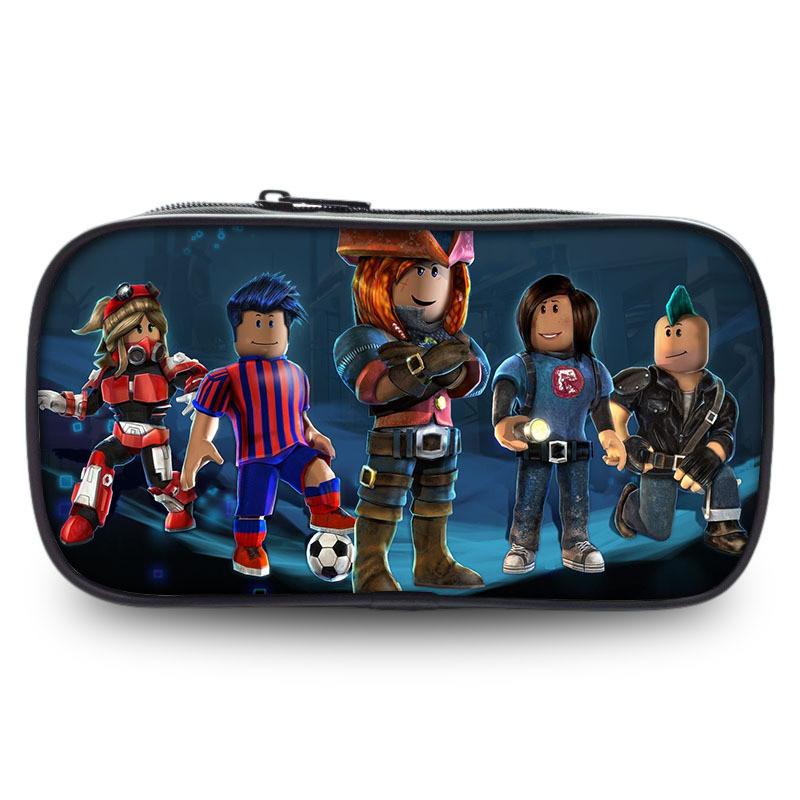 Вместительный пенал Roblox из прочной ткани Оксфорд с забавными рисунками для студентов