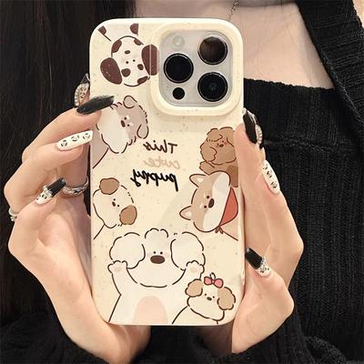 Защитный чехол Zhitai для iPhone 16/15/14/13/11: Милый мультяшный дизайн для 15ProMax/78.