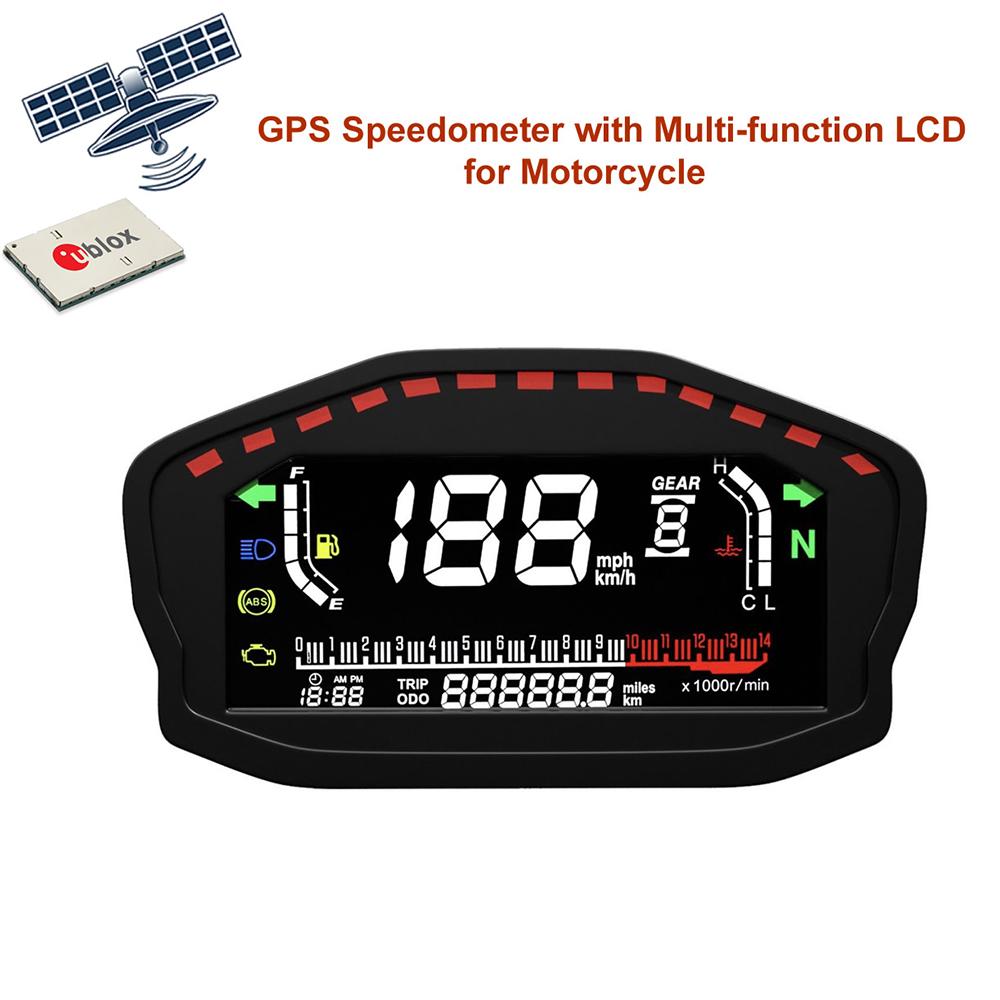 Universal Motorcycle LED LCD GPS Speedometer Digital Backlight Waterproof Odometer Tachometer For 2,4 Cylinders Motor Car