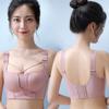 Large Size Women Minimizer Bra Full Cup Lingerie Wireless Brassiere Adjustment Sexy Front Cross Underwear Gathered Push Up Bralette