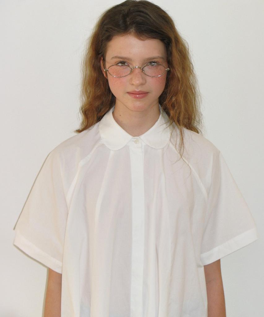Ronron A Line Collar Shirt Dress White