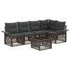 Garden Sofa Set 6 Pcs Grey Poly Rattan