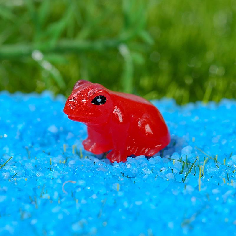 Colorful Luminous Frog Micro Landscape Figurine - Creative Resin Handicraft Jewelry Accessory
