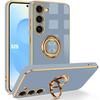 Case for Samsung Galaxy S25 - Shockproof Silicone Protection with Rotating Ring - Blue