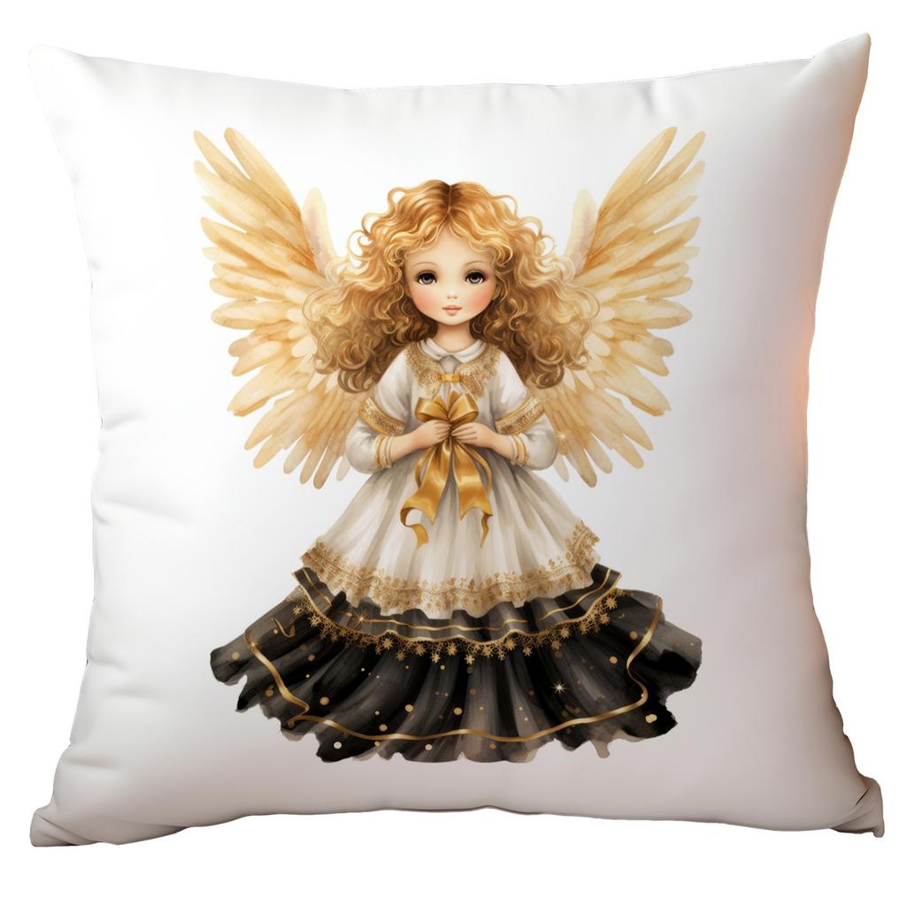 New Christmas Pillowcase High-end Light Luxury Black Gold Color Printing Home Cushion Pillowcase