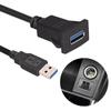 Waterproof USB3.0 Male To Female AUX Flush Panel Mount Extension Cable for Car Truck Boats Motorcycle Dashboard 1Meter