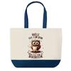 Tote Bag - PLANETEE - Maëlle Chouette Grain - Bleu - Coton 40 X 45 Cm - Grand Format