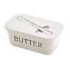 Premium Food-Grade PP Butter Dish with Knife - Large, Durable, Easy-Clean Countertop Keeper for Home Use, Freshness Preserver
