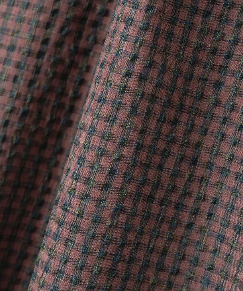 MILLO ARCHIVE Box Check Roll-Up Shirt [Smoke Pink]