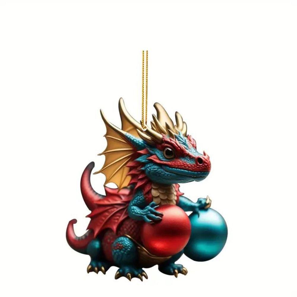 Christmas Children Xmas Dragon Keychain Xmas Dragon Home Decoration  Car Interior Accessory