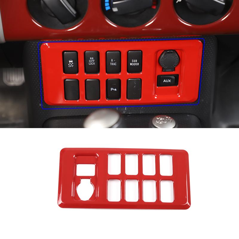 ABS Красный Для Toyota FJ Cruiser 2007-2026 Автомобиль Центральная Консоль Панель Приборов Рулевое Колесо Дверь Декоративная Наклейка Авто Аксессуары