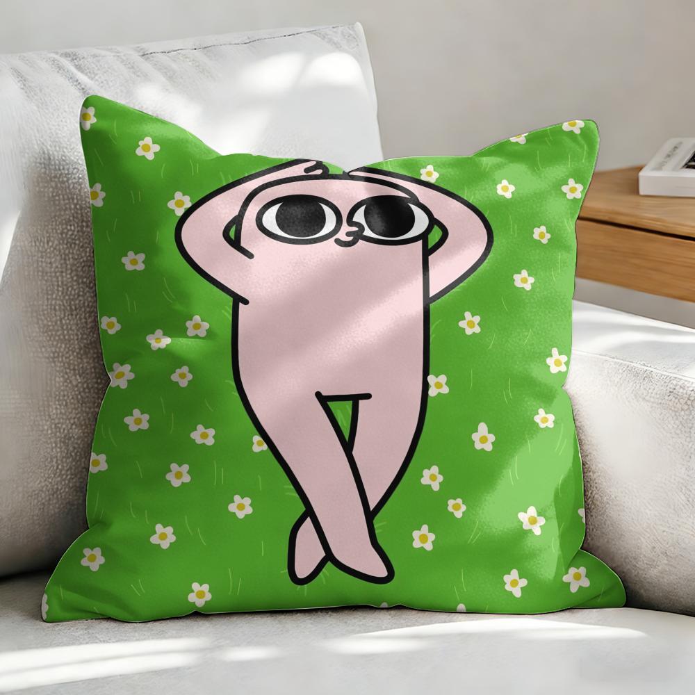 KKetnipz Cute Funny Cushion Cover Soft Plush Fabric DoubleSided Printed Sofa Cushion Cover for All Seasons Home Decor