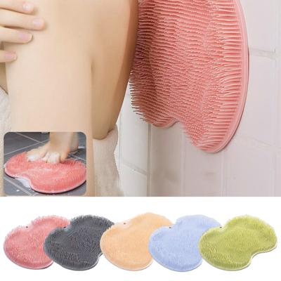 Коврик для ног Глубокая очистка Мойка для ног в душе с массажными щетинками Легко чистить Сушить Снимает усталость Присоски Скраб для ухода за ногами