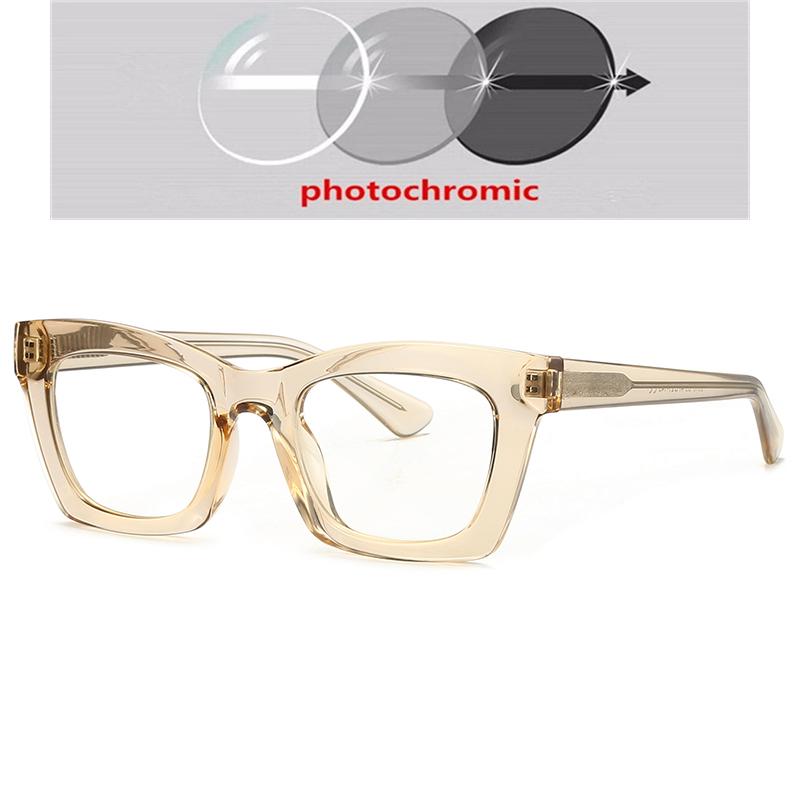 Черно-розовая квадратная оправа для близорукости, очки для женщин TR90, анти-синий луч, студенческие фотохромные очки для близорукости 0 -0,5 до -6,0