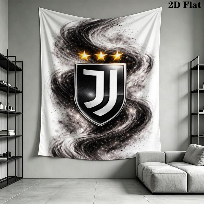 Juventus FC Wall Tapestry Aesthetic Wall Hanging Printed Fabric Blanket Decorative Tapestries for Bedroom Living Room Home Decor