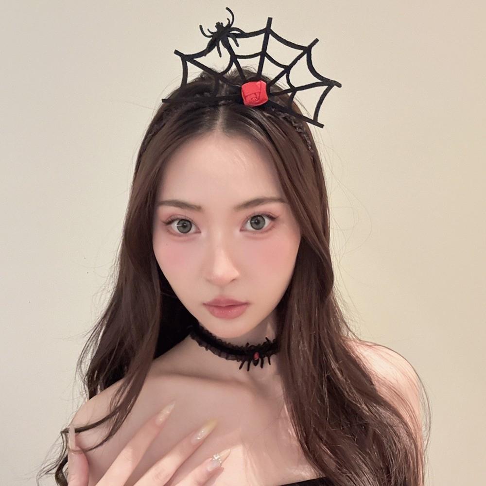 Non-slip Spider Web Headband Spider Spider Hair Hoop Spider Hairband Halloween Costume Party
