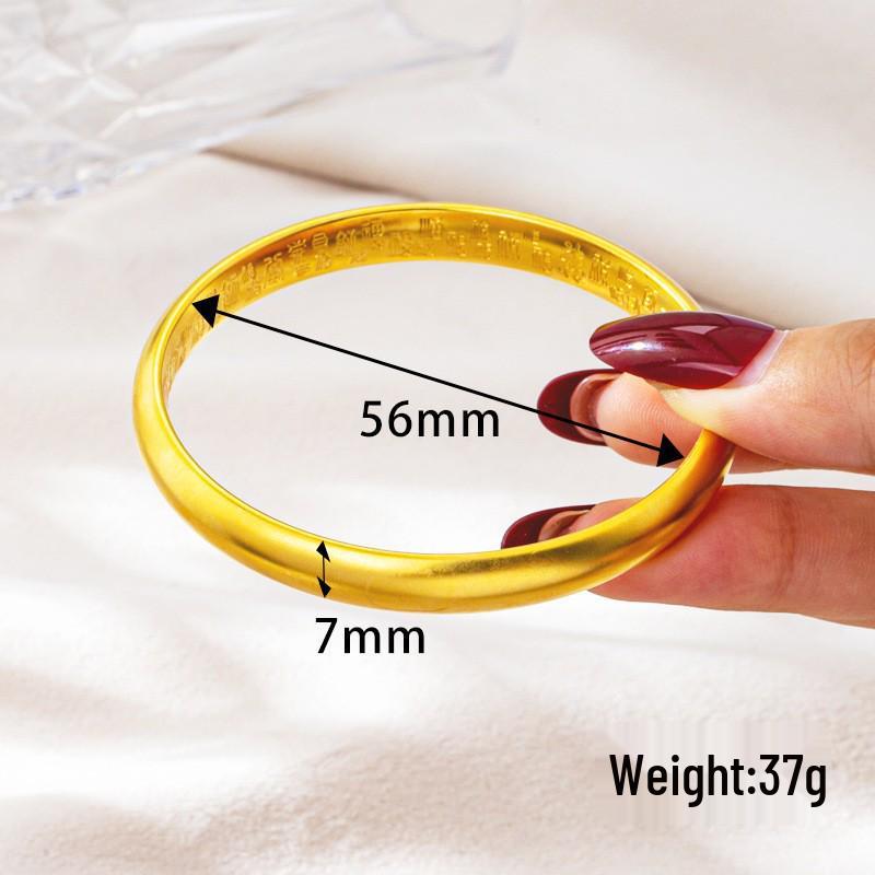 Вьетнамский песочный золотой широкий браслет-бенгл для женщин - медно-цинковый сплав, имитация ювелирных изделий