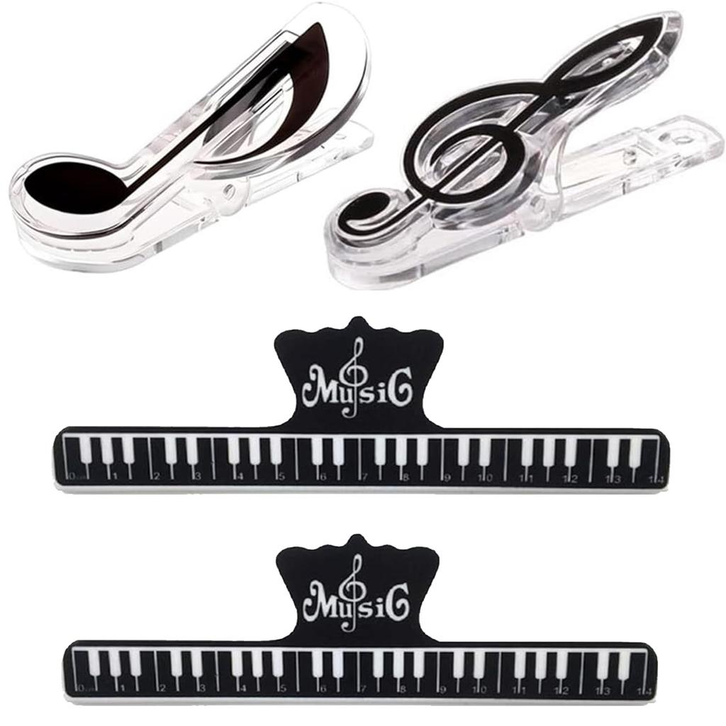 YACHUN Музыкальный набор нотных страниц Закладка Музыкальный пластиковый фортепианный нотный набор Аксессуары Клип, 4, Клип, Подставка, Подставка, Нота, Подставка, Музыка,