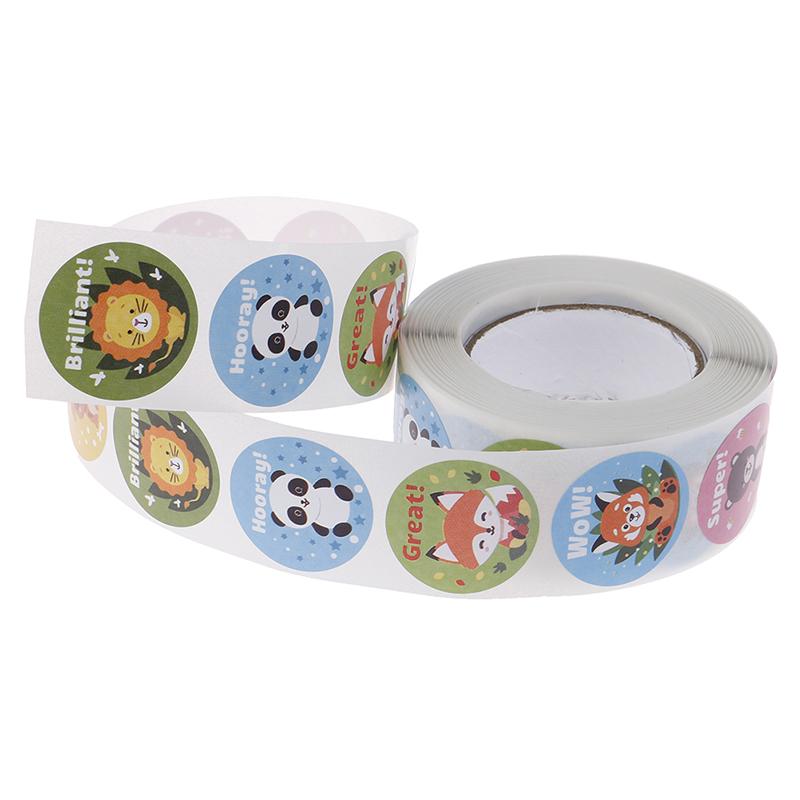 500 шт. Учителя награды наклейки милые животные наклейки школа мотивационные наклейки